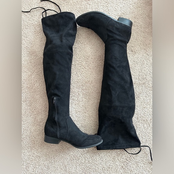 Black Over the Knee Boot - Picture 1 of 7